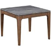 Bevis End Table in Engineered Stone & Walnut Finish