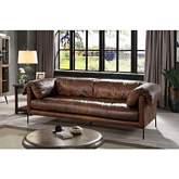 Jaron Sofa in Mocha Brown Top Grain Leather