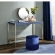 Midriaks Writing Desk in High Gloss Navy Blue & Gold Metal