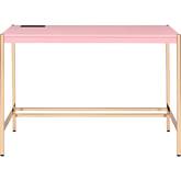 Midriaks Writing Desk in High Gloss Pink & Gold Metal