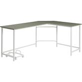 Dazenus Computer Desk in Gray & White Metal