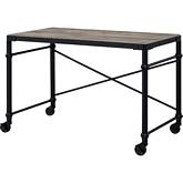 Oklarth Writing Desk in Rustic Oak Finsih & Black Metal