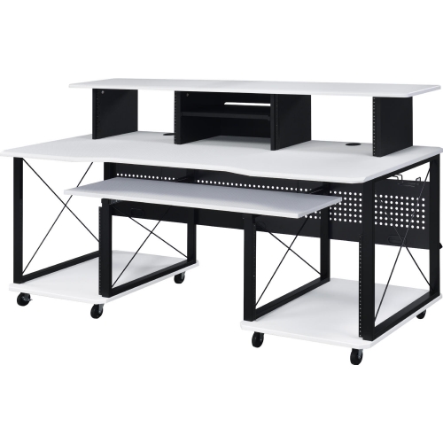 Megara Music Desk in White & Black Finish