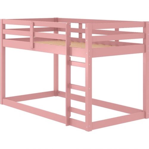 Gaston II Twin Loft Bed in Pink Finish