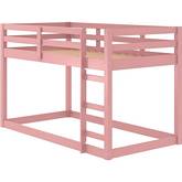 Gaston II Twin Loft Bed in Pink Finish