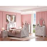 Flora Twin Poster Bed in White Finish