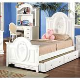 Flora Full Storage Bed in White Finish
