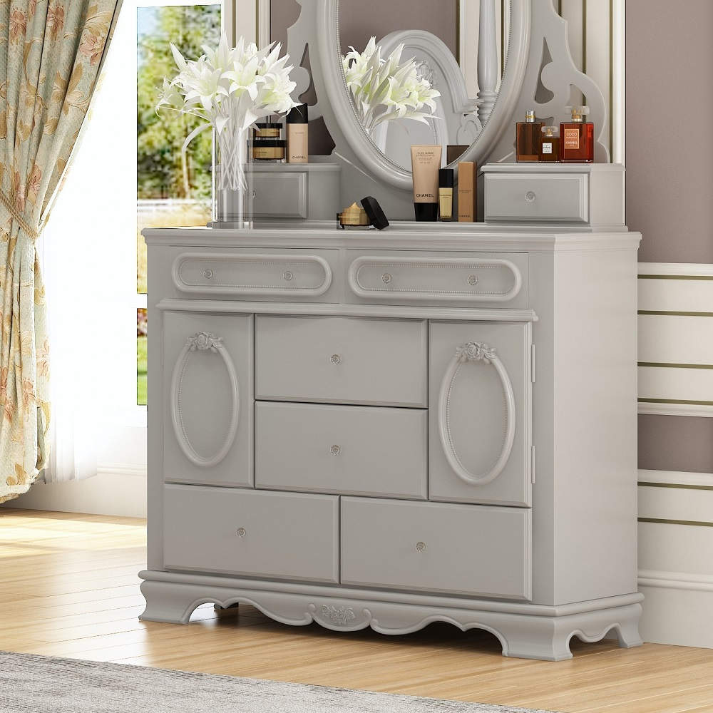 Acme BD02207 Flora Dresser in Gray Finish