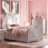 Flora Twin Storage Bed in Gray Finish