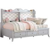 Edalene Twin Storage Daybed with USB in Gray Finish