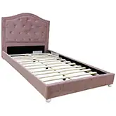 Reggie Twin Bed in Tufted Pink Fabric