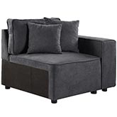 Silvester Modular Sectional Right Facing Chair in Gray Fabric