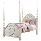 Dorothy Full Post Bed in Ivory Finish