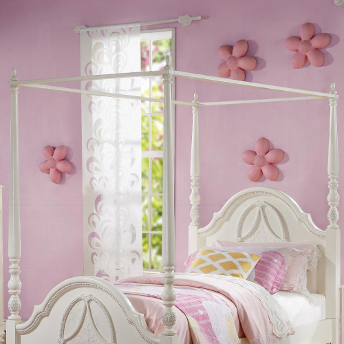 Dorothy Full Post Bed Optional Canopy in Ivory Finish