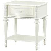 Dorothy 1 Drawer Nightstand in Ivory Finish