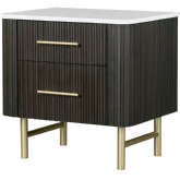 Clayten Nightstand in Marble & Espresso Finish
