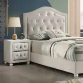 Reggie Nightstand in Beige Fabric