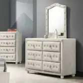 Reggie Dresser in Tufted Beige Fabric