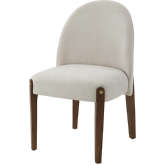 Gamarya Dining Chair in White Fabric & Oak Finish (Set of 2)