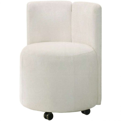 Blayde Swivel Dining Chair in White Fabric (Set of 2)