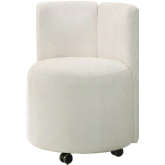 Blayde Swivel Dining Chair in White Fabric (Set of 2)