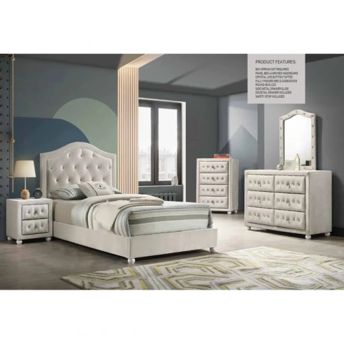 Reggie Chest in Beige Fabric