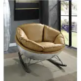 Pippin Rocking Chair in Morocco Tan Top Grain Leather & Aluminum
