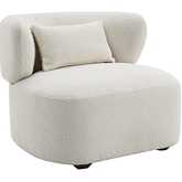 Jaicy Accent Chair with Pillow in Beige Fabric