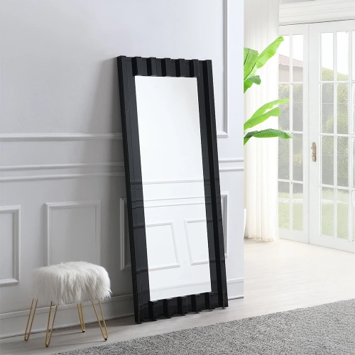 Dara Floor Mirror in Black Finish