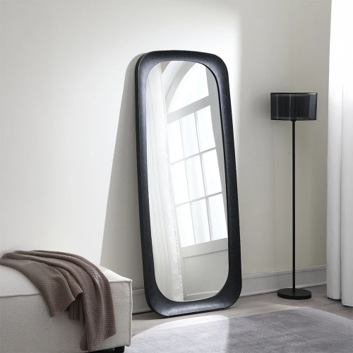 Izusa Floor Mirror in Black Finish
