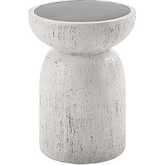 Dylana Accent End Table in Faux Gray Finish Cement