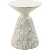 Duane Accent End Table in Faux White Finish Cement