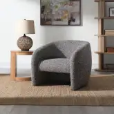 Livia Accent Chair in Brown & Gray Tweed