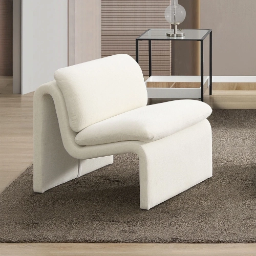 Jaeda Accent Chair in Ivory Boucle Fabric