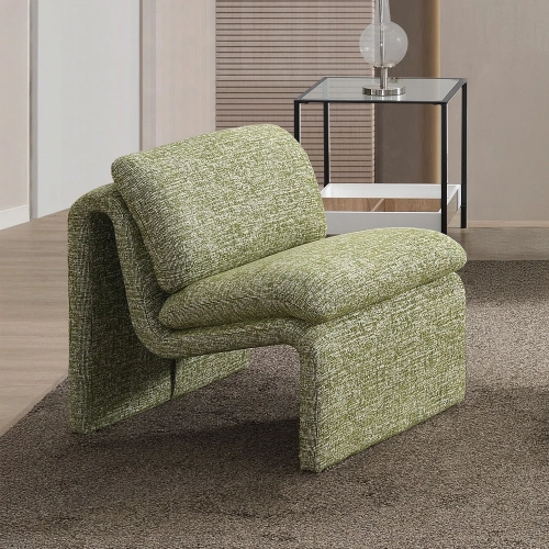 Jaeda Accent Chair in Green Boucle Fabric