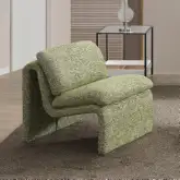 Jaeda Accent Chair in Green Boucle Fabric