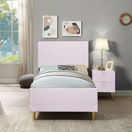 Gaines Full Bed in High Gloss Pink