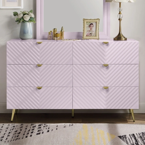 Gaines Dresser in High Gloss Pink