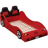 Colen Twin Car Bed in Red Finish