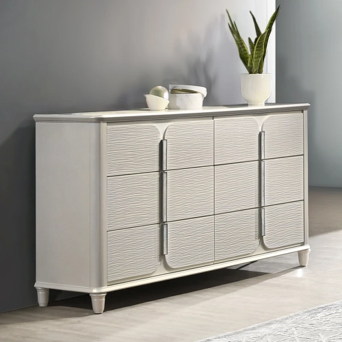 Laveda Dresser in Pearl White Finish Wood