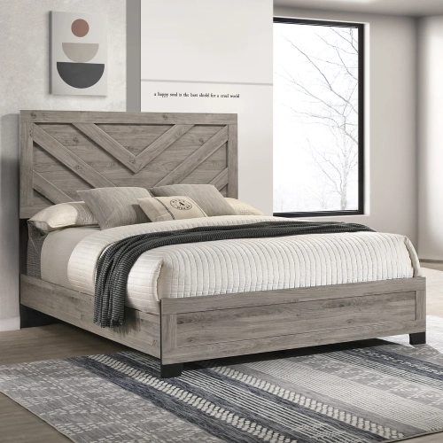 Mari Queen Bed in Light Gray