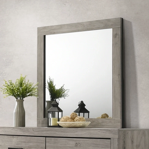 Mari Mirror in Light Gray Wood