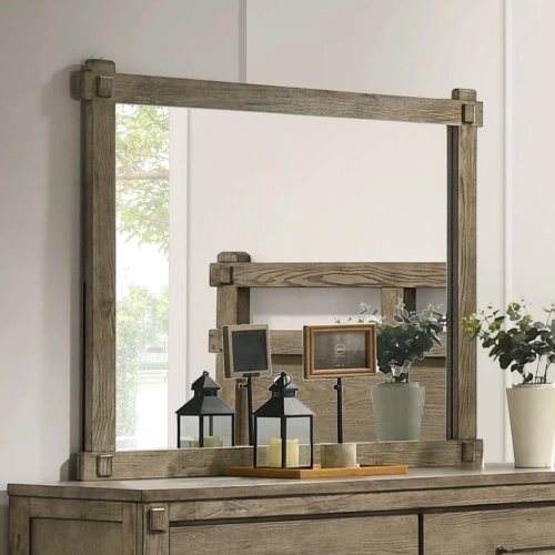 Colton Mirror in Antique White Oak Finish