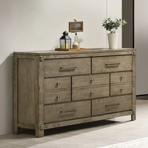 Colton Dresser in Antique White Oak Finish
