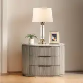 Leanna Nightstand with USB Port in Light Oak Veneer