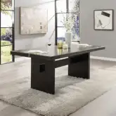 Jaramillo 80" Dining Table in Rustic Espresso Brown Wood & Gold Metal