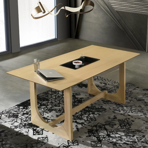 Blayde 71" Dining Table in Natural Ash Veneer & Metal
