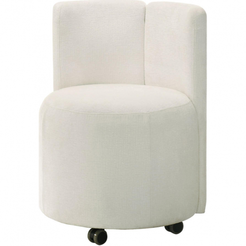 Gamarya Dining Chair in White Fabric (Set of 2)