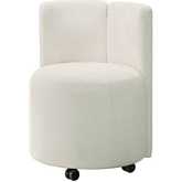 Gamarya Dining Chair in White Fabric (Set of 2)