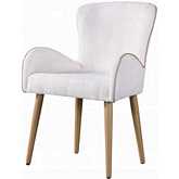 Qwin Dining Chair in Beige Boucle Fabric & Oak Finish (Set of 2)